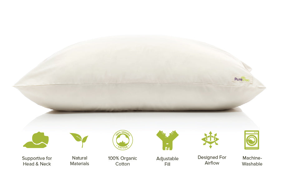 PureTreeⓇ Adjustable Organic Shredded Natural Latex Pillow